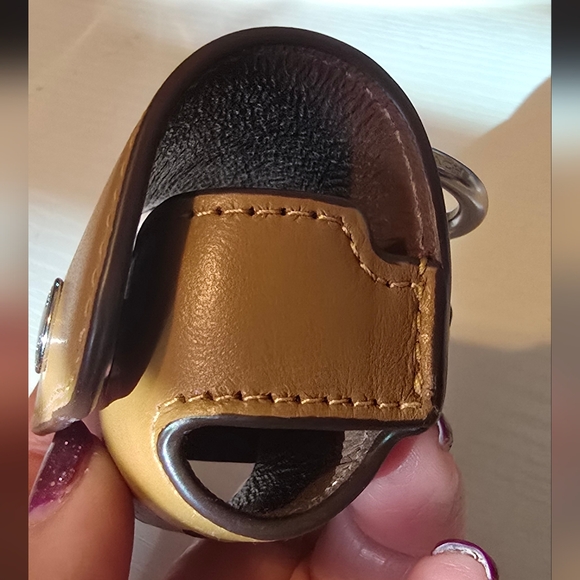 Coach Tan Leather Earbud Case - Picture 5 of 10
